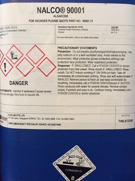 Hóa chất xử lý vi sinh và rêu tảo cho tháp giải nhiệt- Nalco 90001