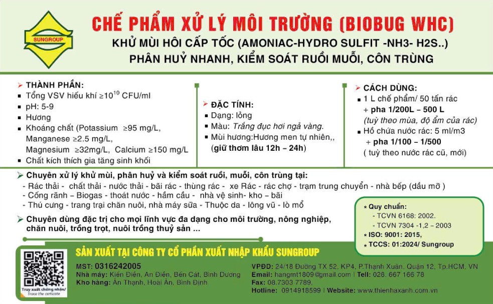 Chế phẩm xử lý môi trường BIOBUG GRC-SG